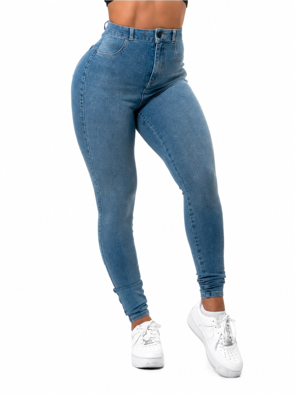 Fit Jeans Contour V2 High Waisted Sapphire 0805 blue small women rise skinny